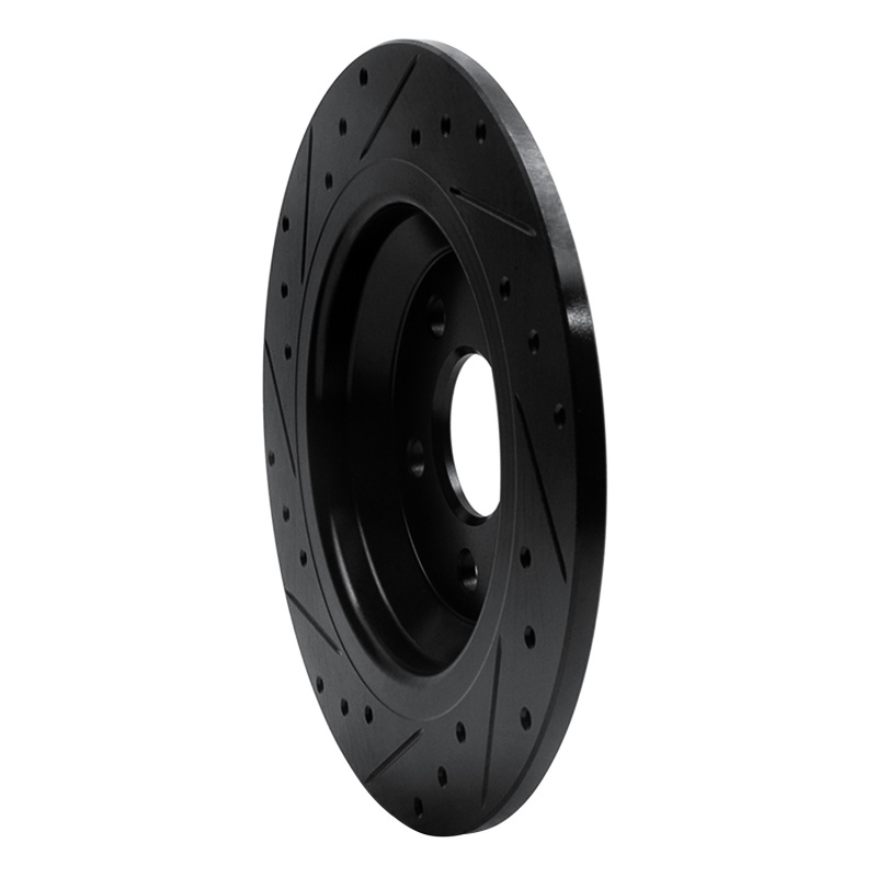 Picture of R1 07-18 Volvo S60 Cross Country Rear Right Drilled & Slotted Black Brake Rotor