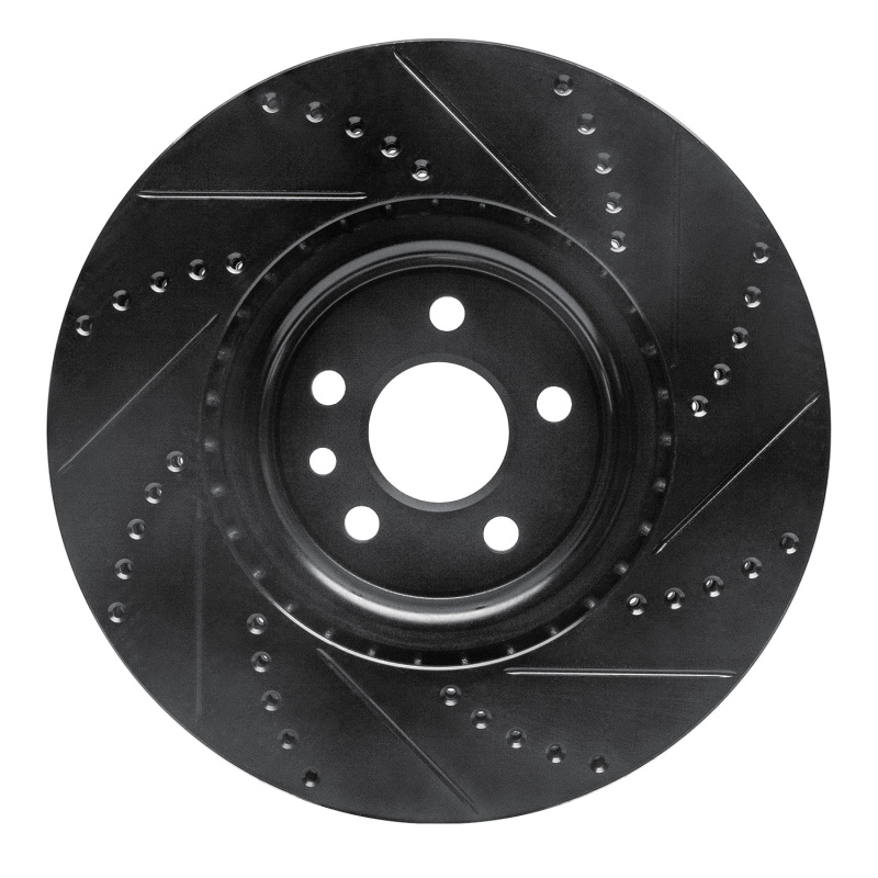 Picture of R1 07-16 Volvo S80 Front Left Drilled & Slotted Black Brake Rotor