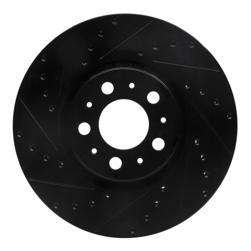 Picture of R1 03-09 Volvo S60 Front Left Drilled & Slotted Black Brake Rotor