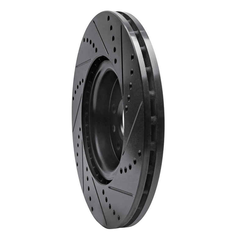 Picture of R1 07-16 Volvo S80 Front Left Drilled & Slotted Black Brake Rotor