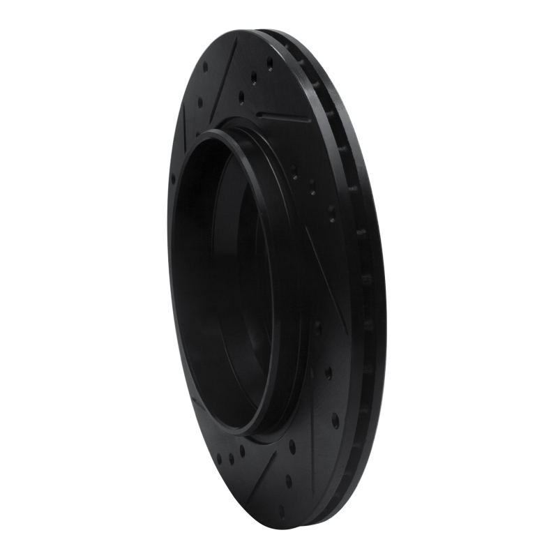 Picture of R1 03-14 Volvo XC90 Rear Right Drilled & Slotted Black Brake Rotor