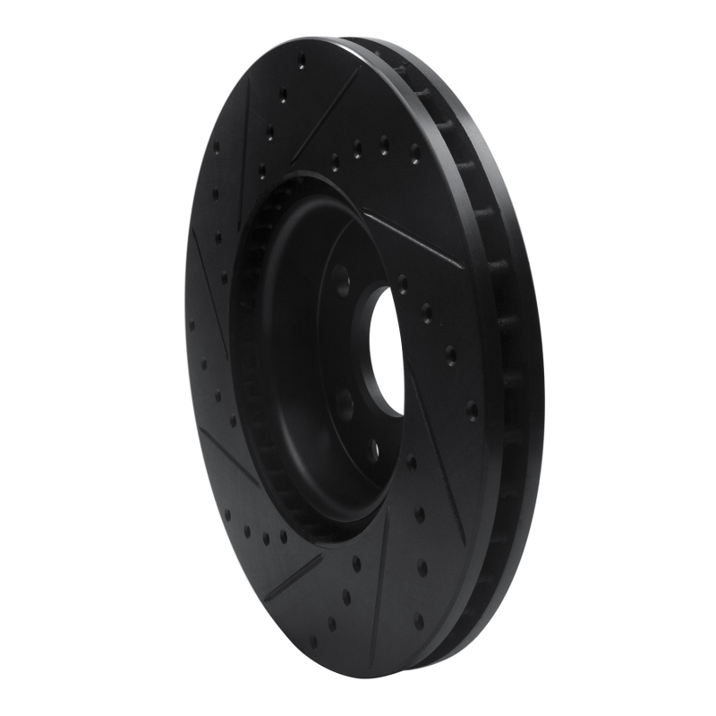Picture of R1 07-18 Land Rover Range Rover Evoque Front Right Drilled & Slotted Black Brake Rotor