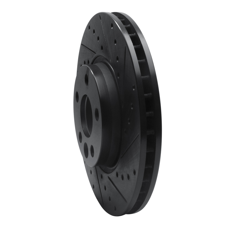 Picture of R1 07-18 Land Rover Range Rover Evoque Front Right Drilled & Slotted Black Brake Rotor