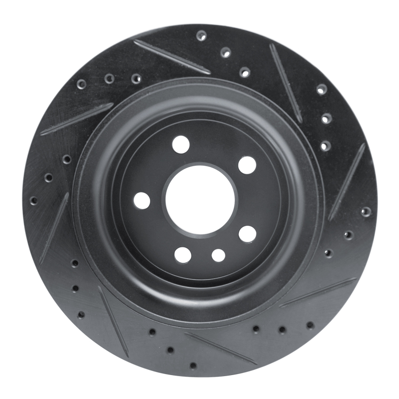 Picture of R1 10-17 Volvo XC60 Rear Left Drilled & Slotted Black Brake Rotor