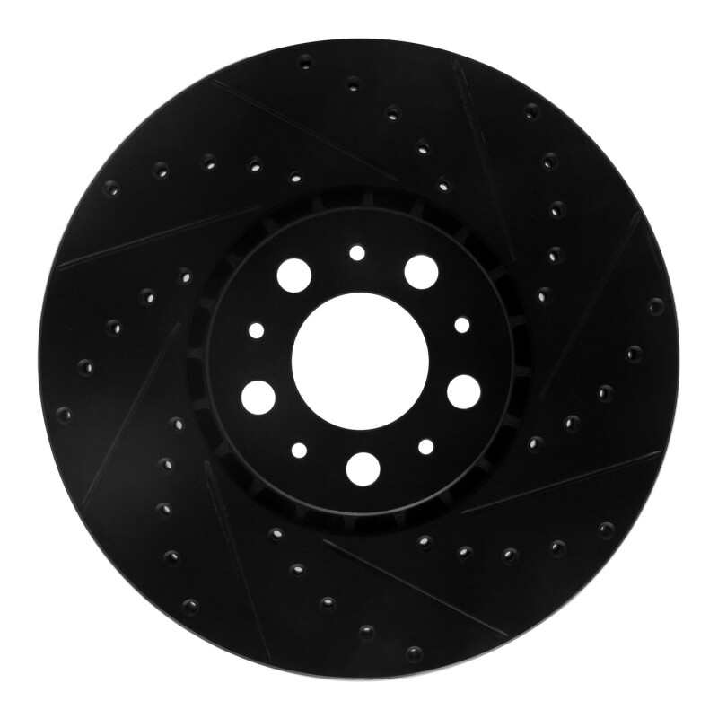 Picture of R1 03-14 Volvo XC90 Front Right Drilled & Slotted Black Brake Rotor