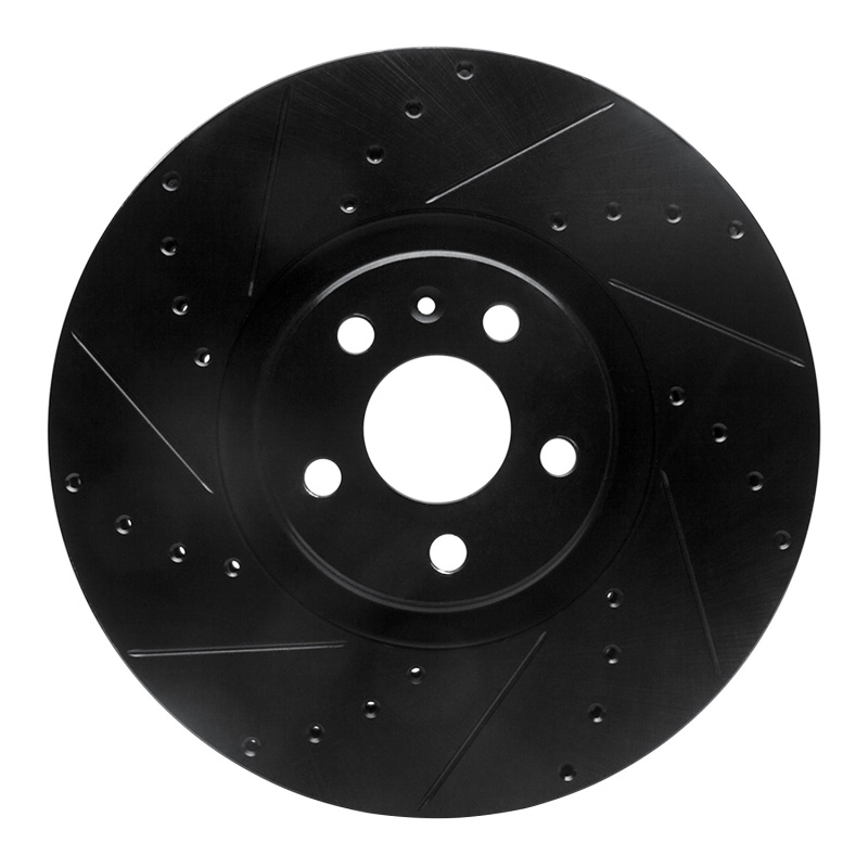 Picture of R1 16-26 Polestar Polestar 2 Front Left Drilled & Slotted Black Brake Rotor