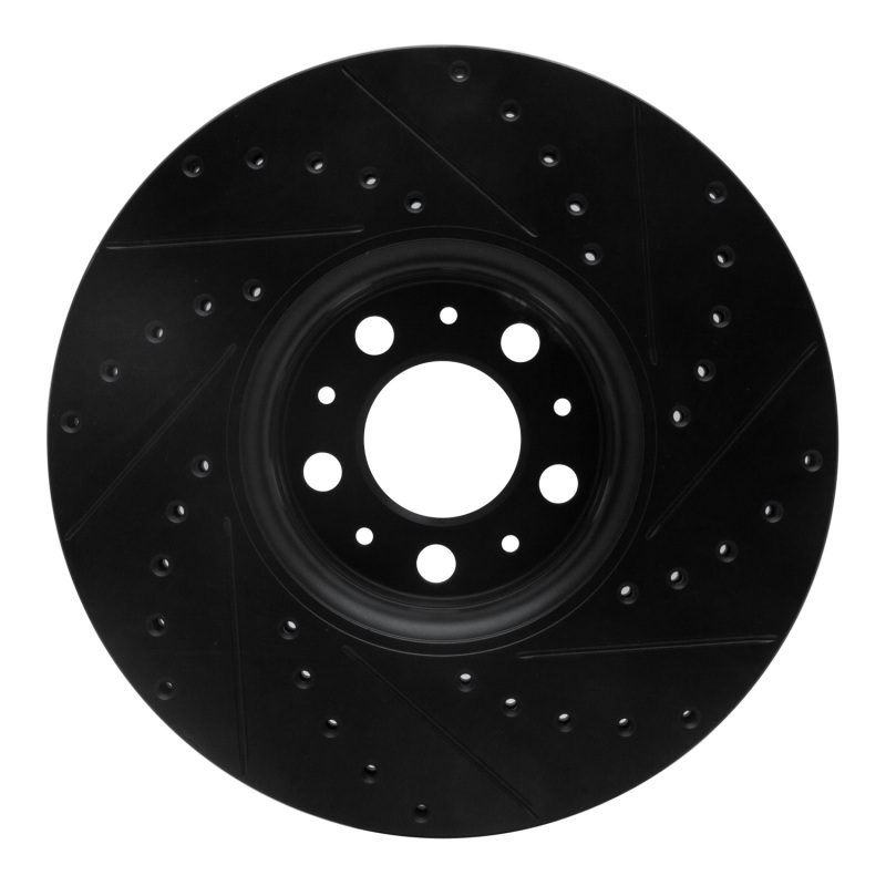 Picture of R1 03-14 Volvo XC90 Front Left Drilled & Slotted Black Brake Rotor