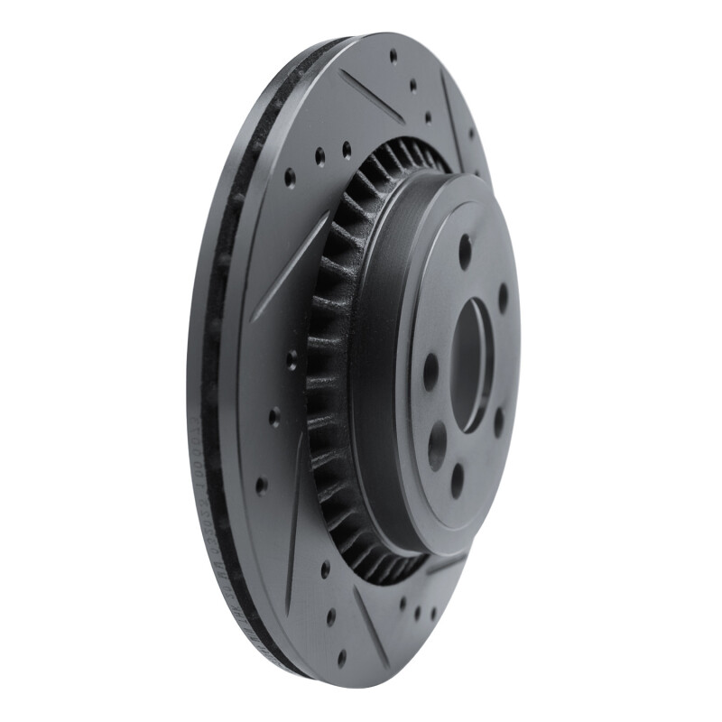 Picture of R1 10-17 Volvo XC60 Rear Right Drilled & Slotted Black Brake Rotor