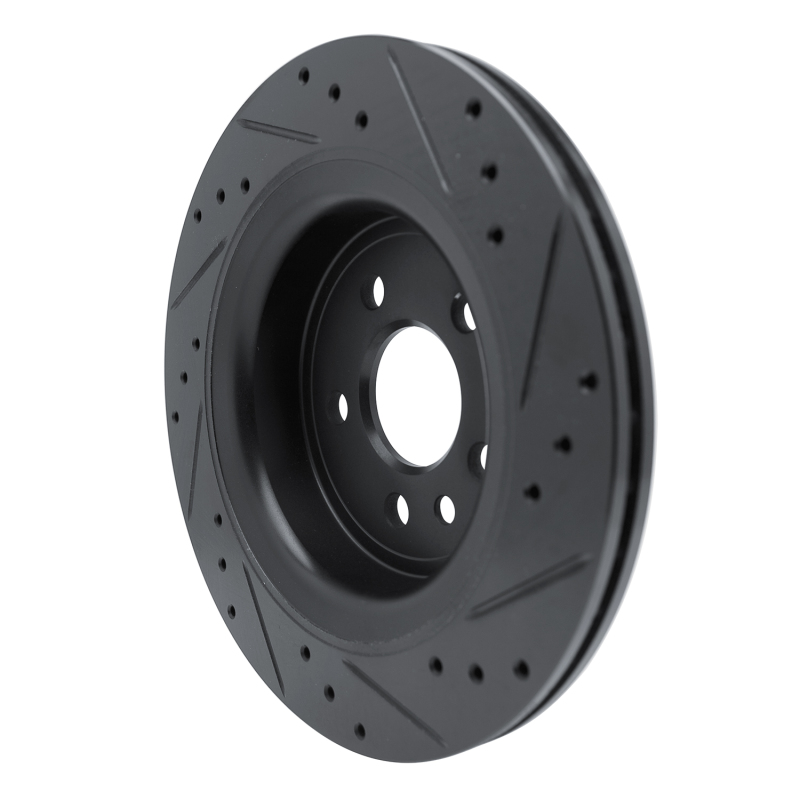 Picture of R1 10-17 Volvo XC60 Rear Left Drilled & Slotted Black Brake Rotor