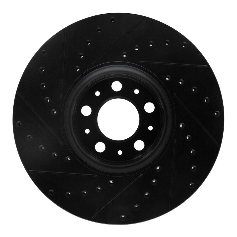Picture of R1 03-14 Volvo XC90 Front Right Drilled & Slotted Black Brake Rotor