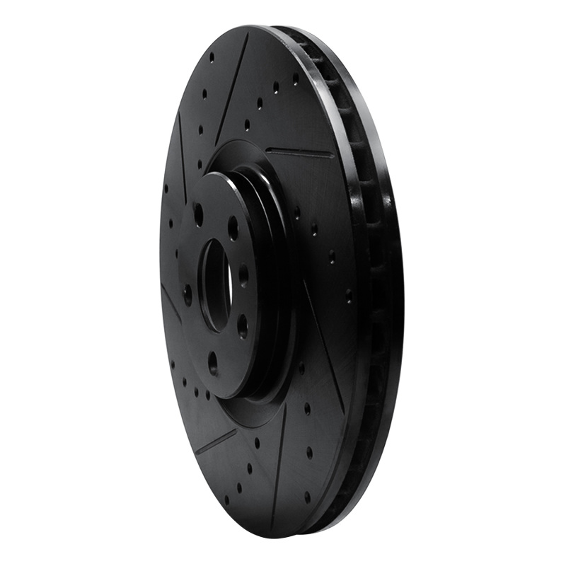 Picture of R1 16-26 Polestar Polestar 2 Front Left Drilled & Slotted Black Brake Rotor