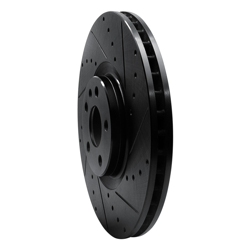Picture of R1 16-26 Polestar Polestar 2 Front Right Drilled & Slotted Black Brake Rotor