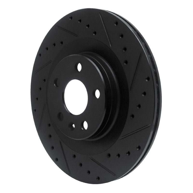 Picture of R1 16-26 Volvo S60 Rear Right Drilled & Slotted Black Brake Rotor