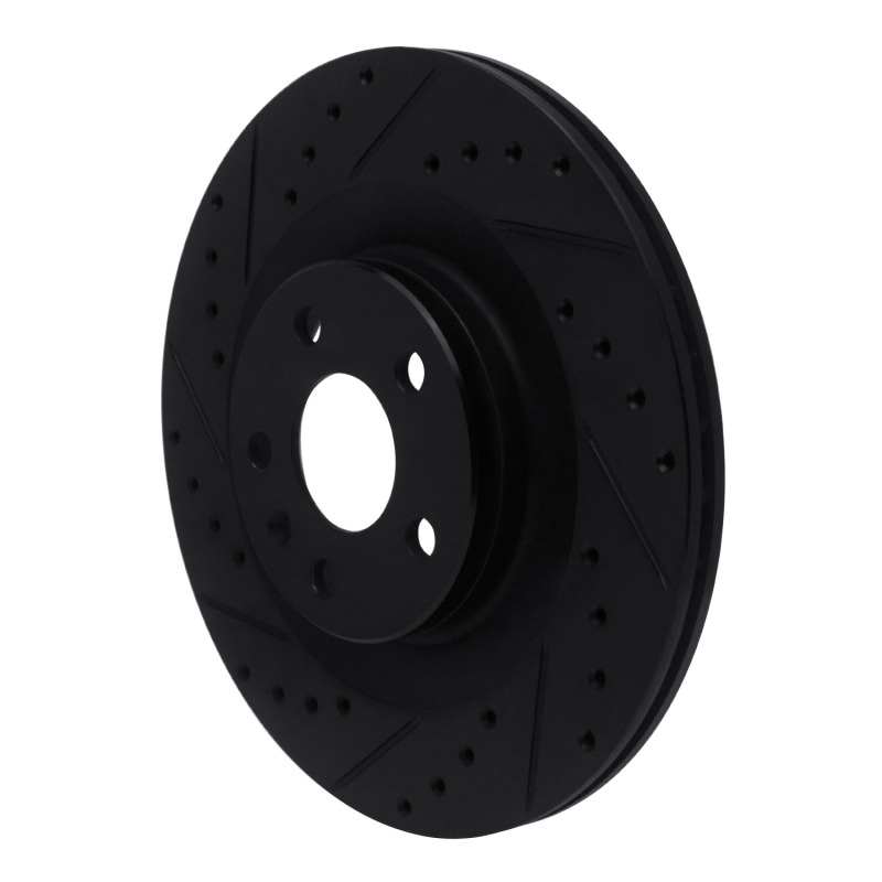 Picture of R1 16-26 Volvo V90 Rear Left Drilled & Slotted Black Brake Rotor