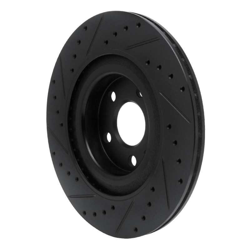 Picture of R1 16-26 Volvo S60 Rear Right Drilled & Slotted Black Brake Rotor
