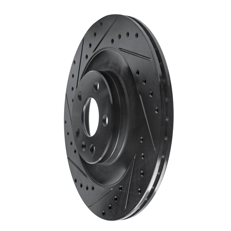 Picture of R1 16-26 Polestar Polestar 2 Rear Left Drilled & Slotted Black Brake Rotor