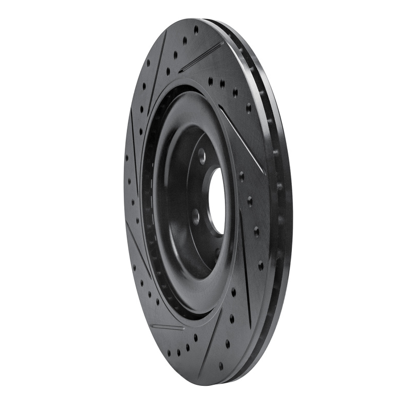 Picture of R1 16-26 Polestar Polestar 2 Rear Right Drilled & Slotted Black Brake Rotor