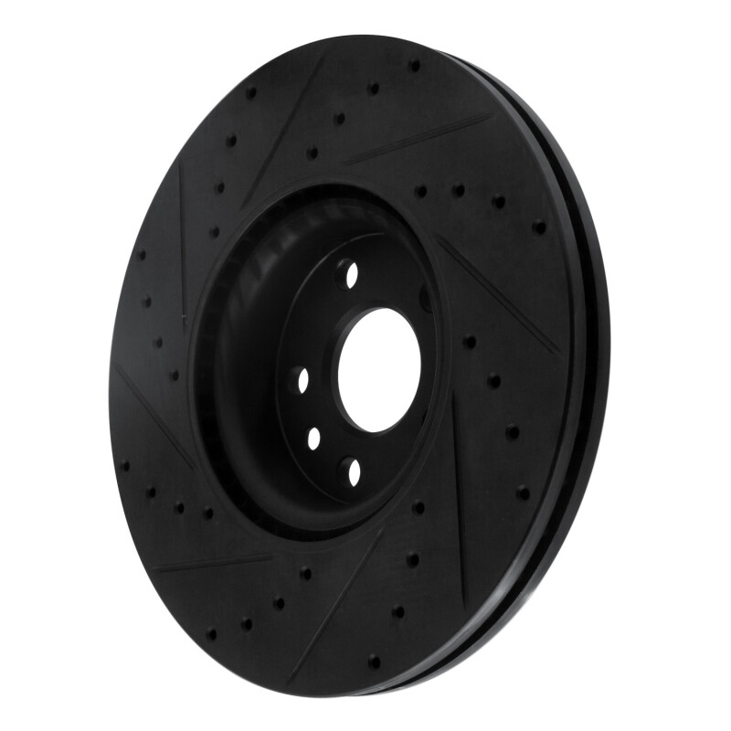Picture of R1 16-17 Volvo XC60 Front Right Drilled & Slotted Black Brake Rotor
