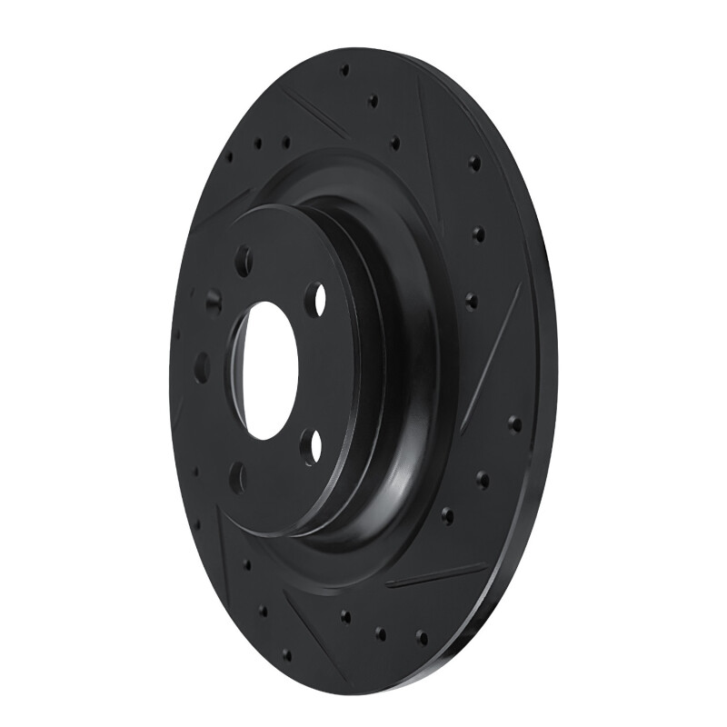 Picture of R1 18-25 Volvo XC60 Rear Right Drilled & Slotted Black Brake Rotor