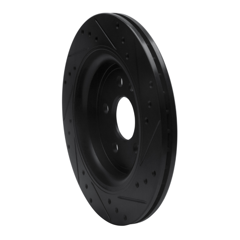 Picture of R1 07-18 Volvo XC70 Rear Left Drilled & Slotted Black Brake Rotor
