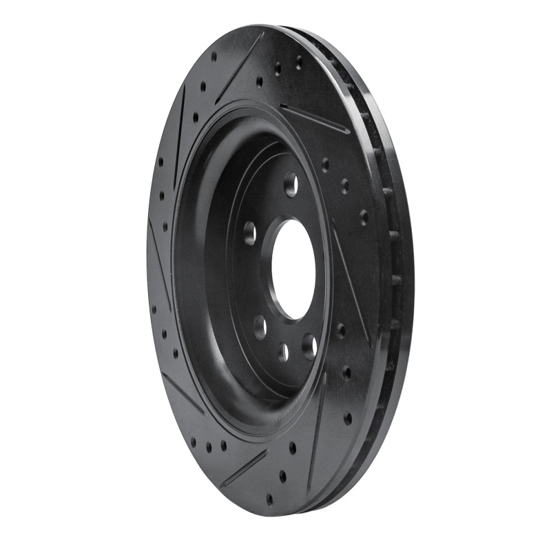 Picture of R1 07-18 Volvo S60 Rear Right Drilled & Slotted Black Brake Rotor