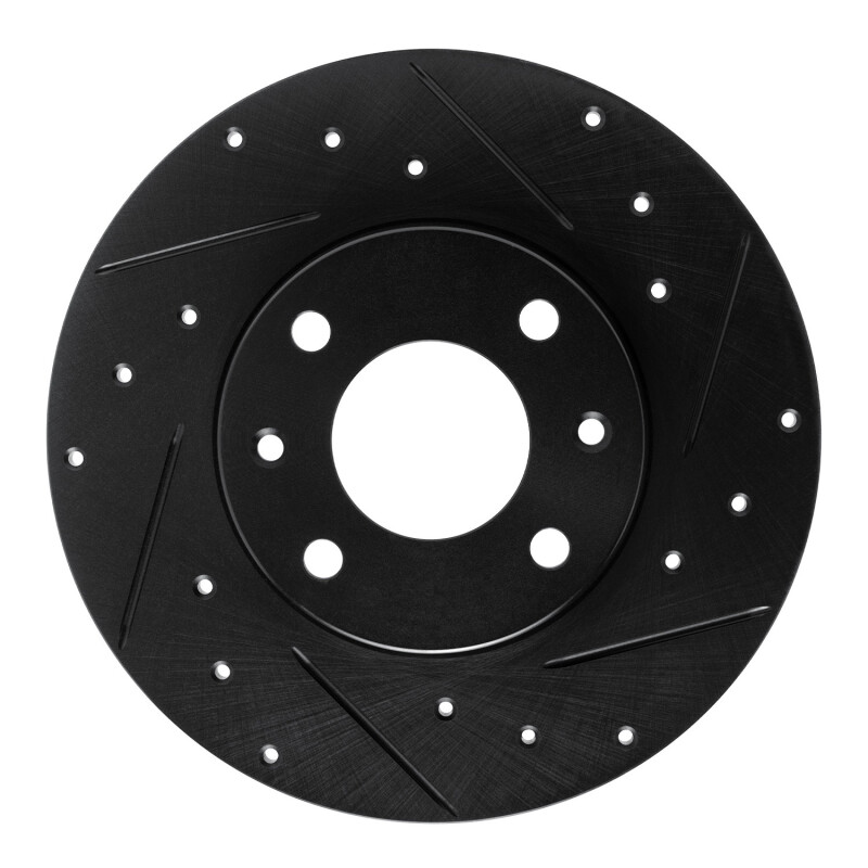 Picture of R1 89-91 Peugeot 405 Front Right Drilled & Slotted Black Brake Rotor