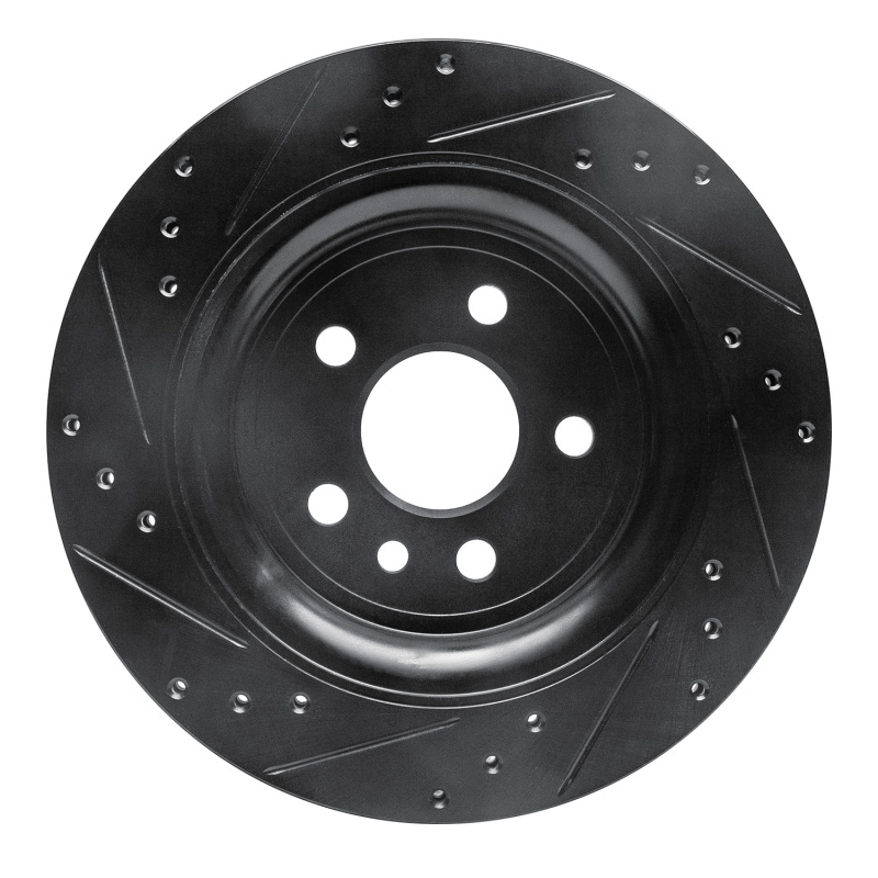 Picture of R1 07-18 Volvo S60 Rear Right Drilled & Slotted Black Brake Rotor