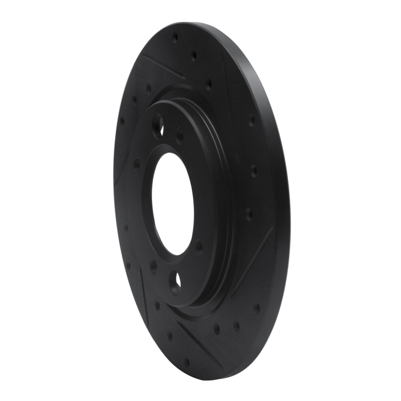 Picture of R1 71-89 Peugeot 504 Rear Right Drilled & Slotted Black Brake Rotor