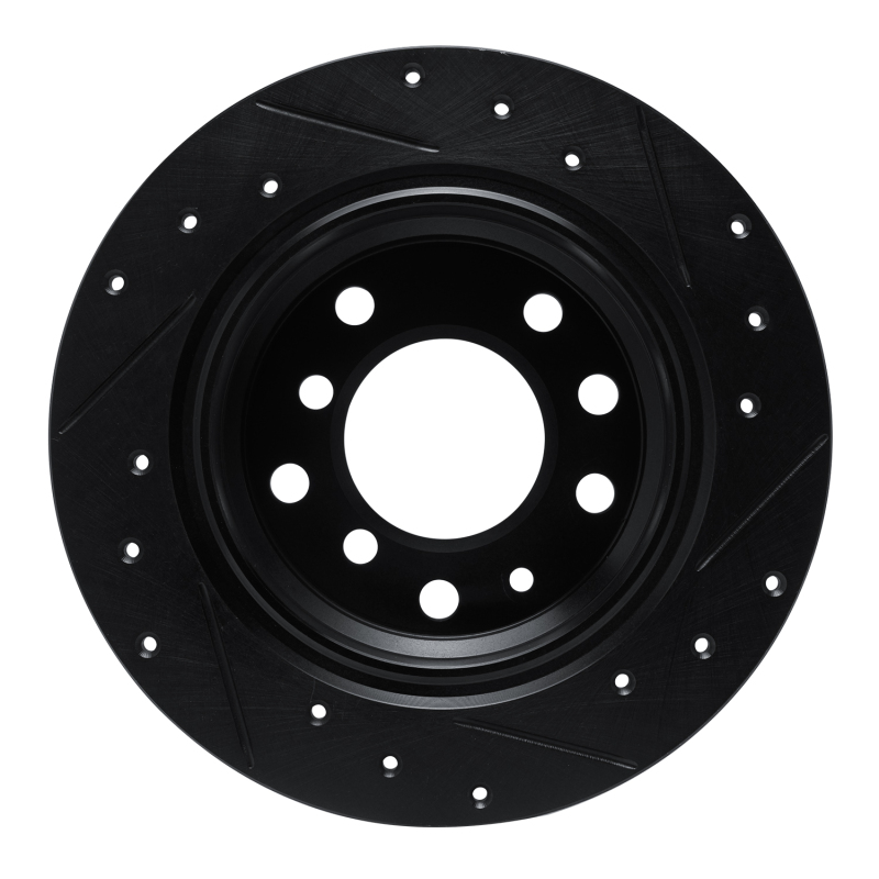 Picture of R1 69-81 BMW 2500 Rear Left Drilled & Slotted Black Brake Rotor