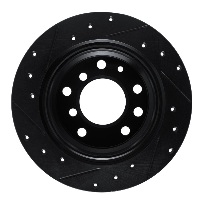 Picture of R1 69-81 BMW BAVARIA Rear Right Drilled & Slotted Black Brake Rotor