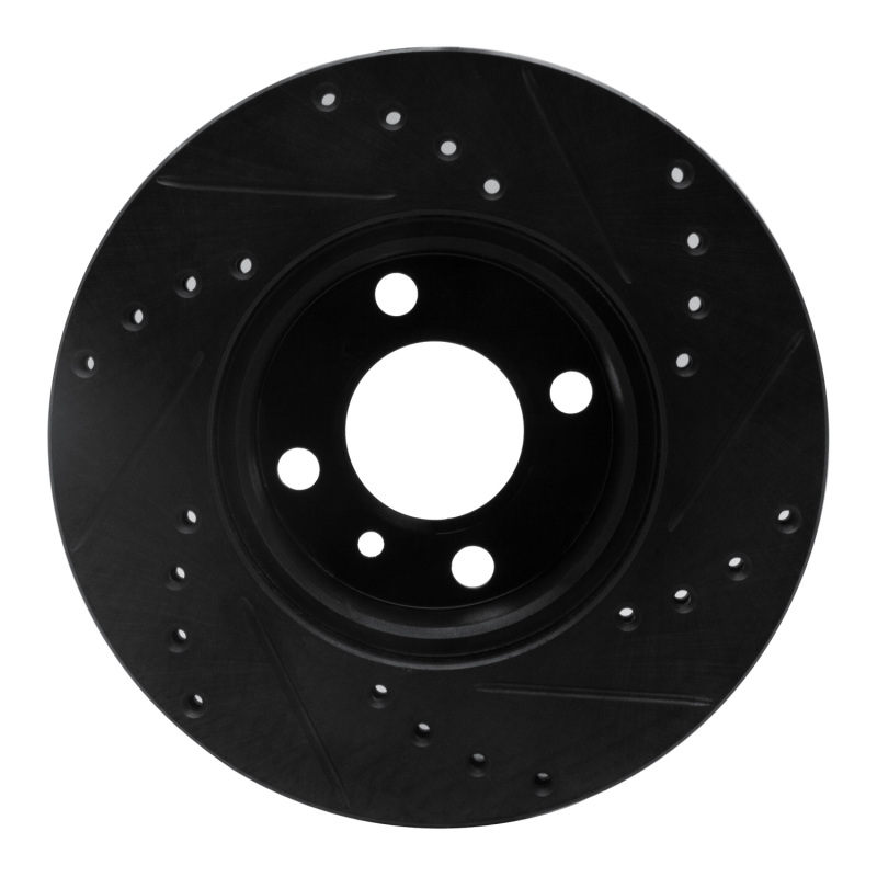 Picture of R1 76-77 BMW 320I (USA/Canada) Front Left Drilled & Slotted Black Brake Rotor