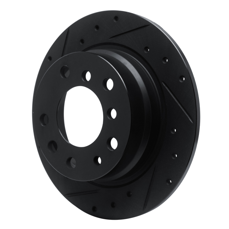Picture of R1 69-81 BMW 2500 Rear Left Drilled & Slotted Black Brake Rotor