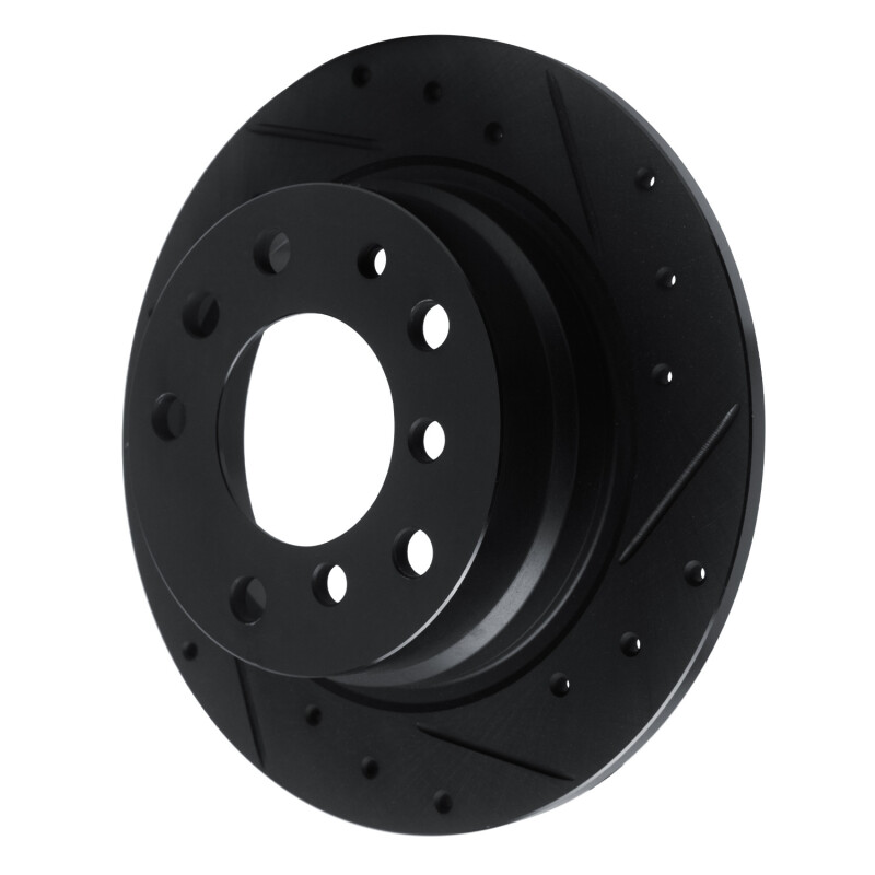 Picture of R1 69-81 BMW BAVARIA Rear Right Drilled & Slotted Black Brake Rotor