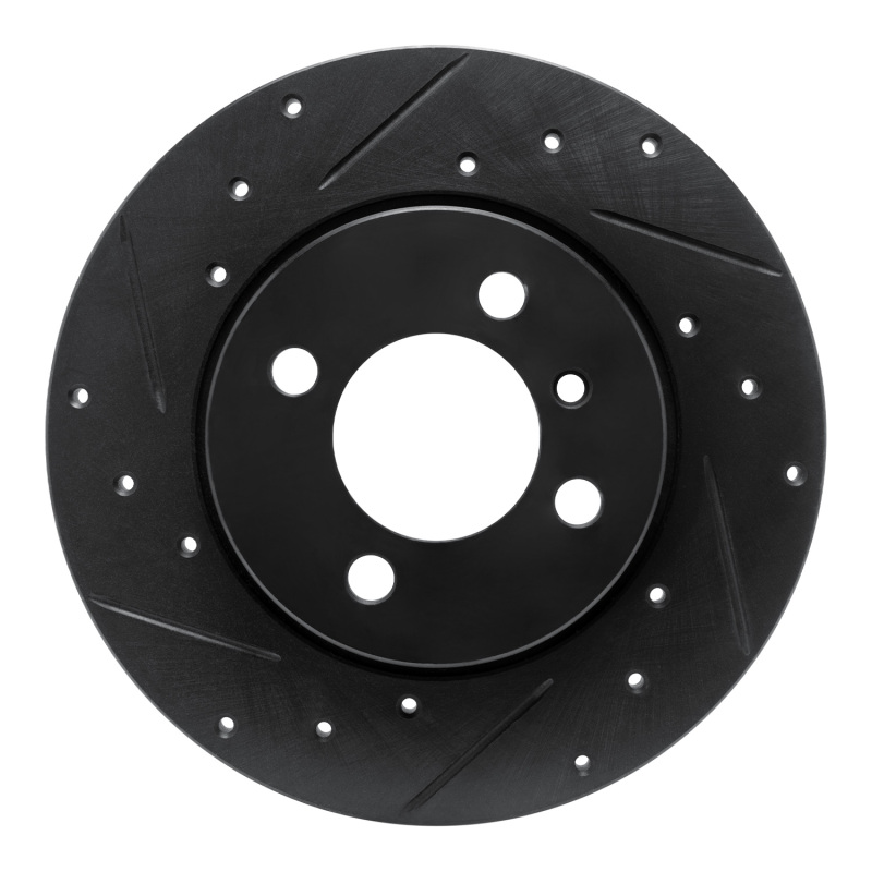 Picture of R1 84-85 BMW 318I Front Left Drilled & Slotted Black Brake Rotor