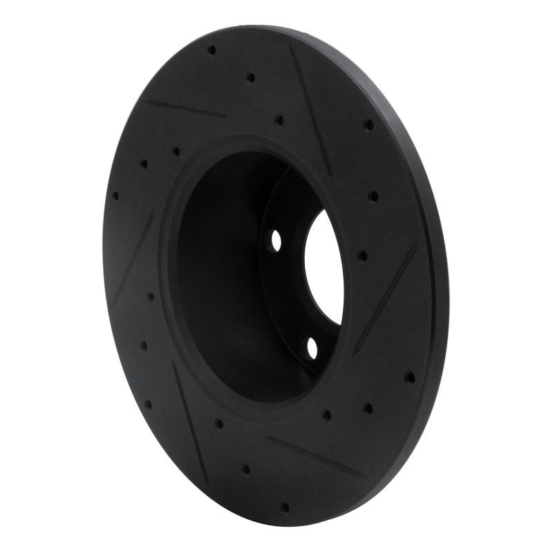 Picture of R1 76-76 BMW 530I Front Left Drilled & Slotted Black Brake Rotor