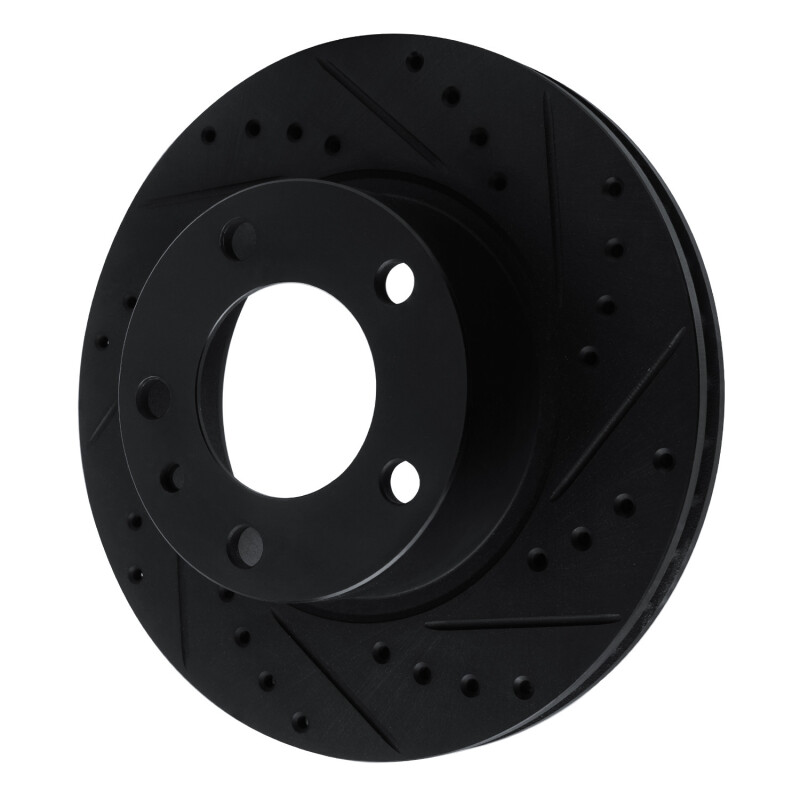 Picture of R1 82-89 BMW 635CSI Front Right Drilled & Slotted Black Brake Rotor