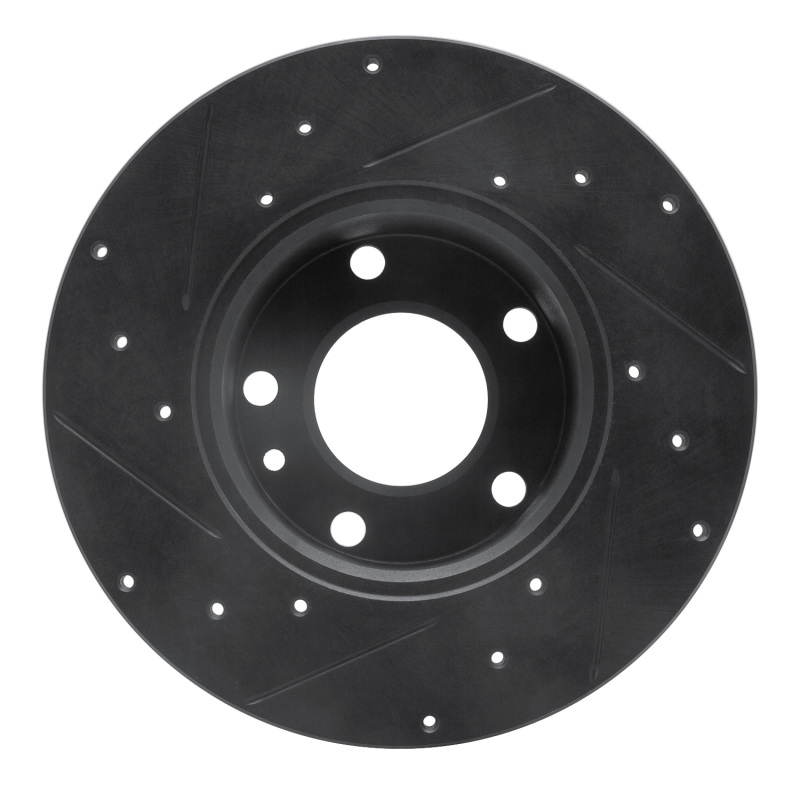 Picture of R1 76-76 BMW 530I Front Right Drilled & Slotted Black Brake Rotor