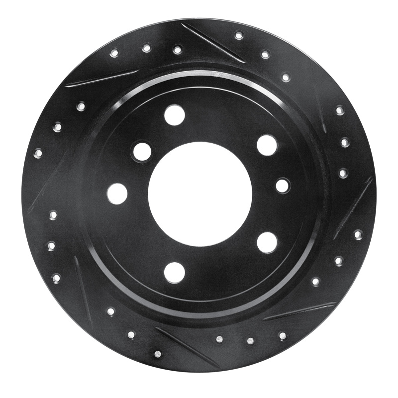 Picture of R1 81-86 BMW 735I Rear Right Drilled & Slotted Black Brake Rotor
