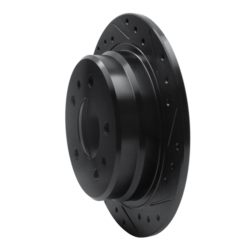 Picture of R1 82-89 BMW 524TD Rear Right Drilled & Slotted Black Brake Rotor