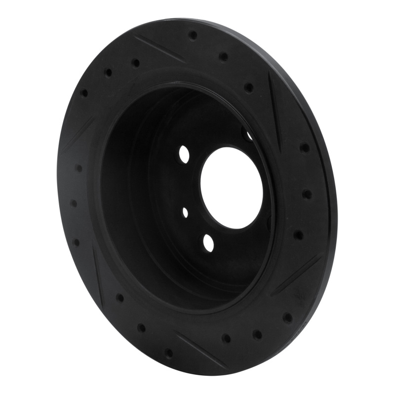 Picture of R1 84-91 BMW 325IS Rear Left Drilled & Slotted Black Brake Rotor