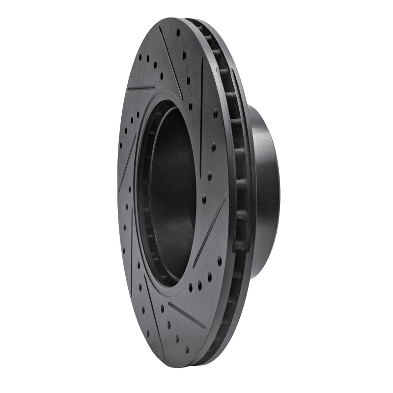 Picture of R1 89-95 BMW 530I Front Left Drilled & Slotted Black Brake Rotor