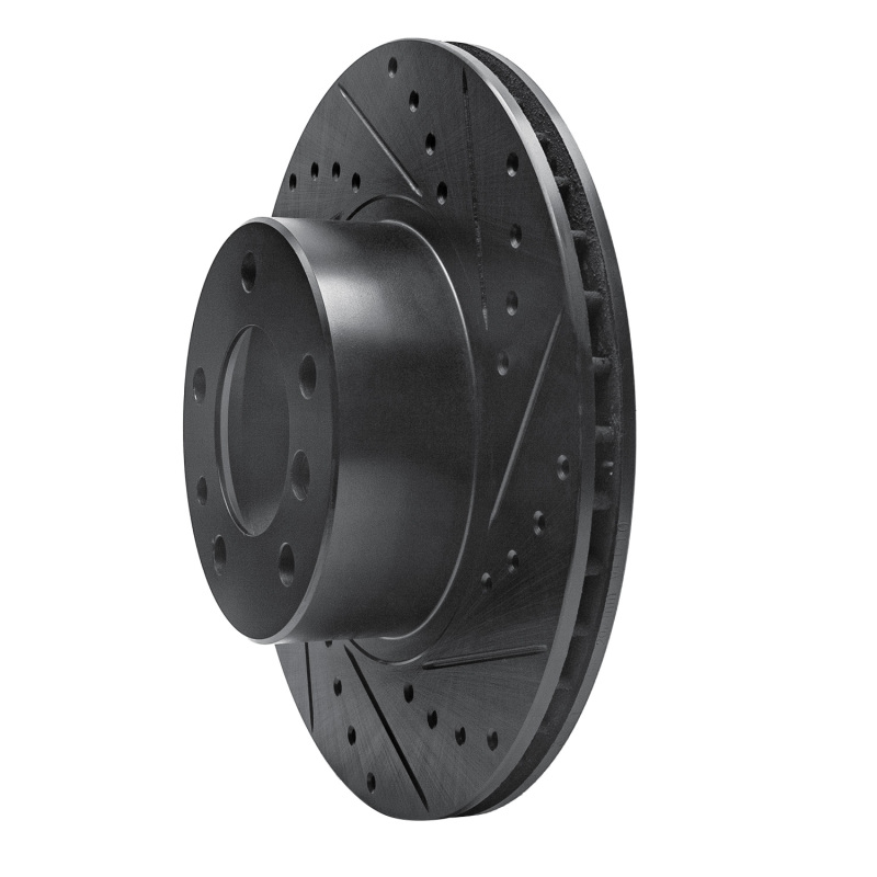 Picture of R1 89-95 BMW 525IT Front Right Drilled & Slotted Black Brake Rotor