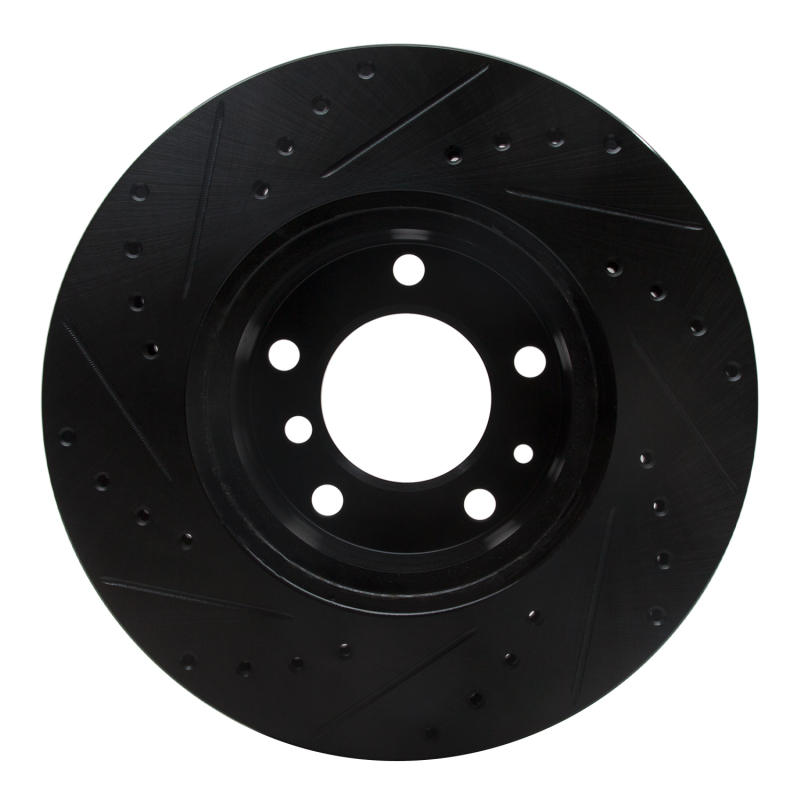 Picture of R1 87-95 BMW 735IL Front Right Drilled & Slotted Black Brake Rotor