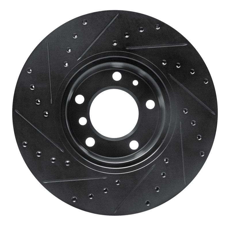Picture of R1 89-95 BMW 525IT Front Right Drilled & Slotted Black Brake Rotor