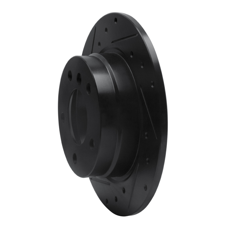 Picture of R1 91-99 BMW 325IS Rear Left Drilled & Slotted Black Brake Rotor