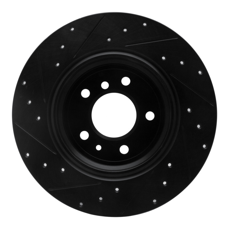Picture of R1 91-01 BMW 850CI Rear Right Drilled & Slotted Black Brake Rotor