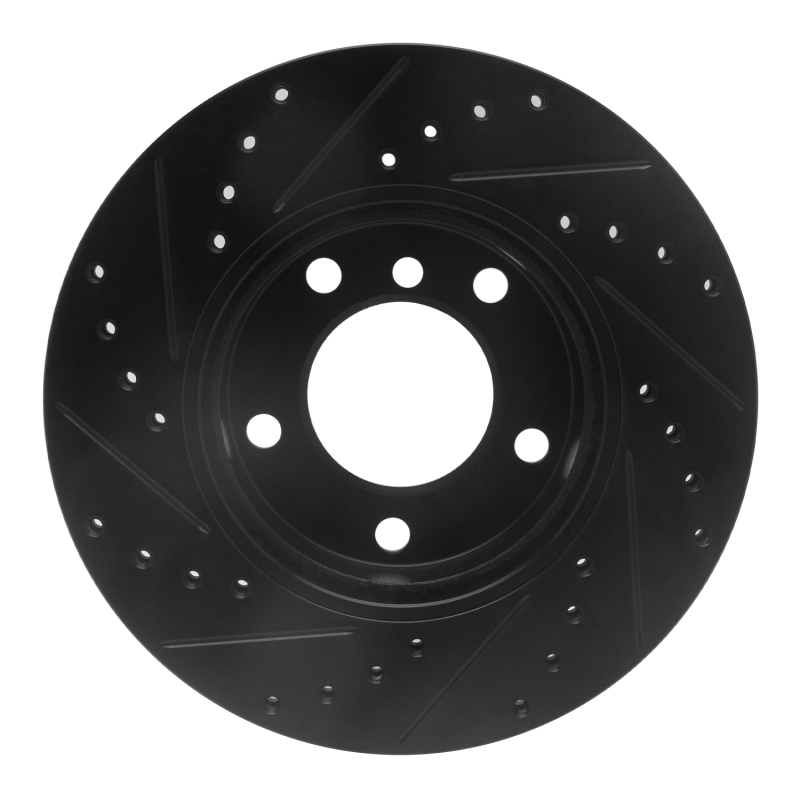 Picture of R1 91-06 BMW 328I Front Right Drilled & Slotted Black Brake Rotor
