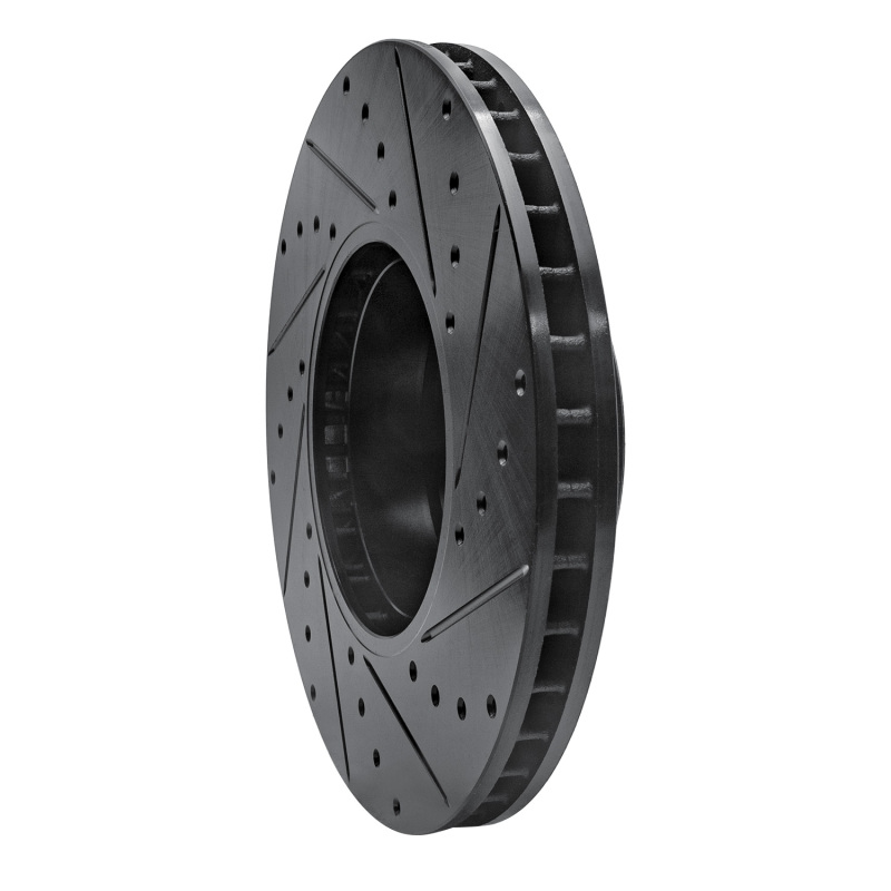 Picture of R1 91-01 BMW 740I Front Left Drilled & Slotted Black Brake Rotor