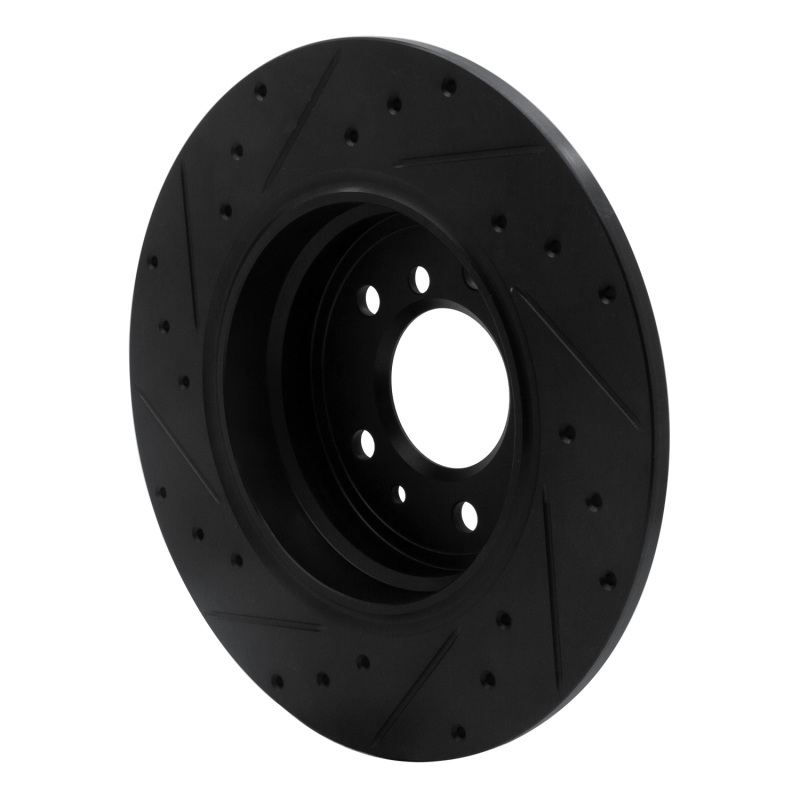 Picture of R1 91-01 BMW 850CI Rear Right Drilled & Slotted Black Brake Rotor