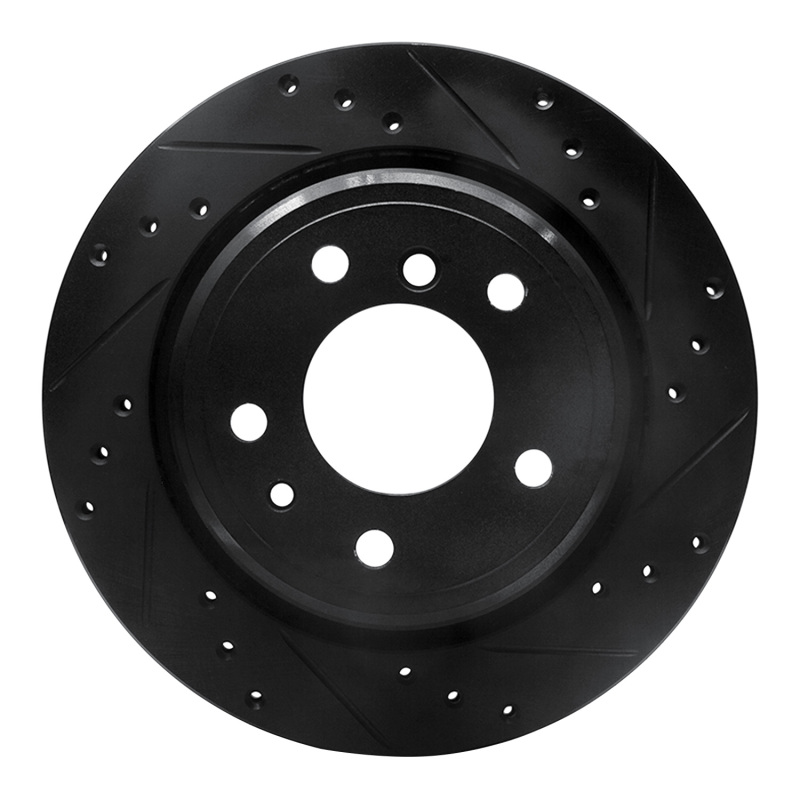 Picture of R1 91-95 BMW M5 Rear Right Drilled & Slotted Black Brake Rotor